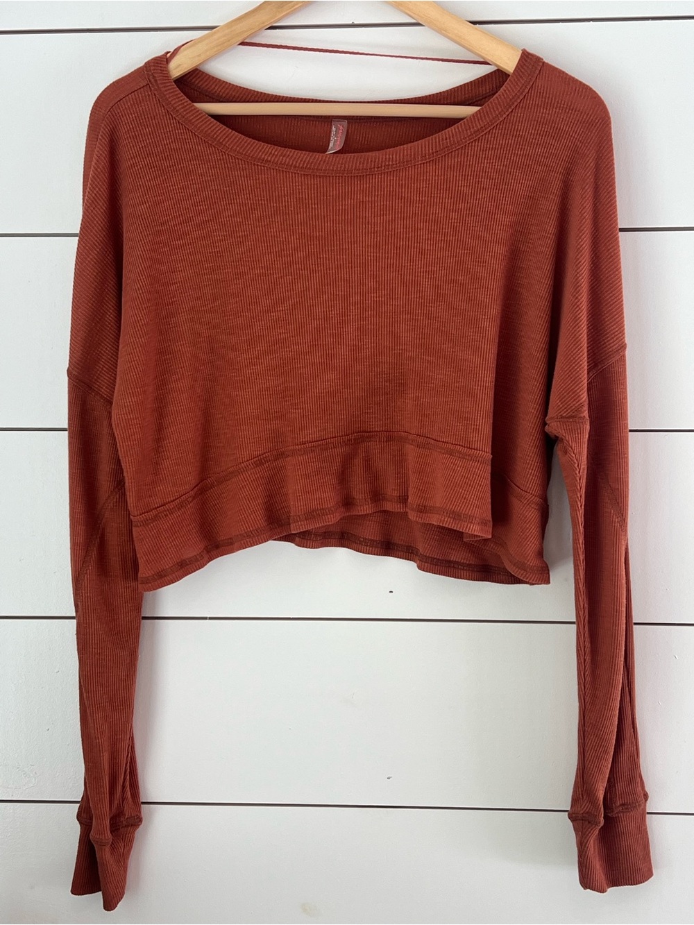 FP Movement by Free People Cropped Long-Sleeve Top Rust gorpcore athleisure boho